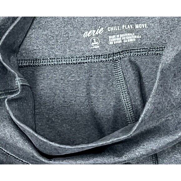 Aerie Gray High Waist Pocket Leggings Small Short Stretch Chill Play Move Yoga‎ - Picture 5 of 6